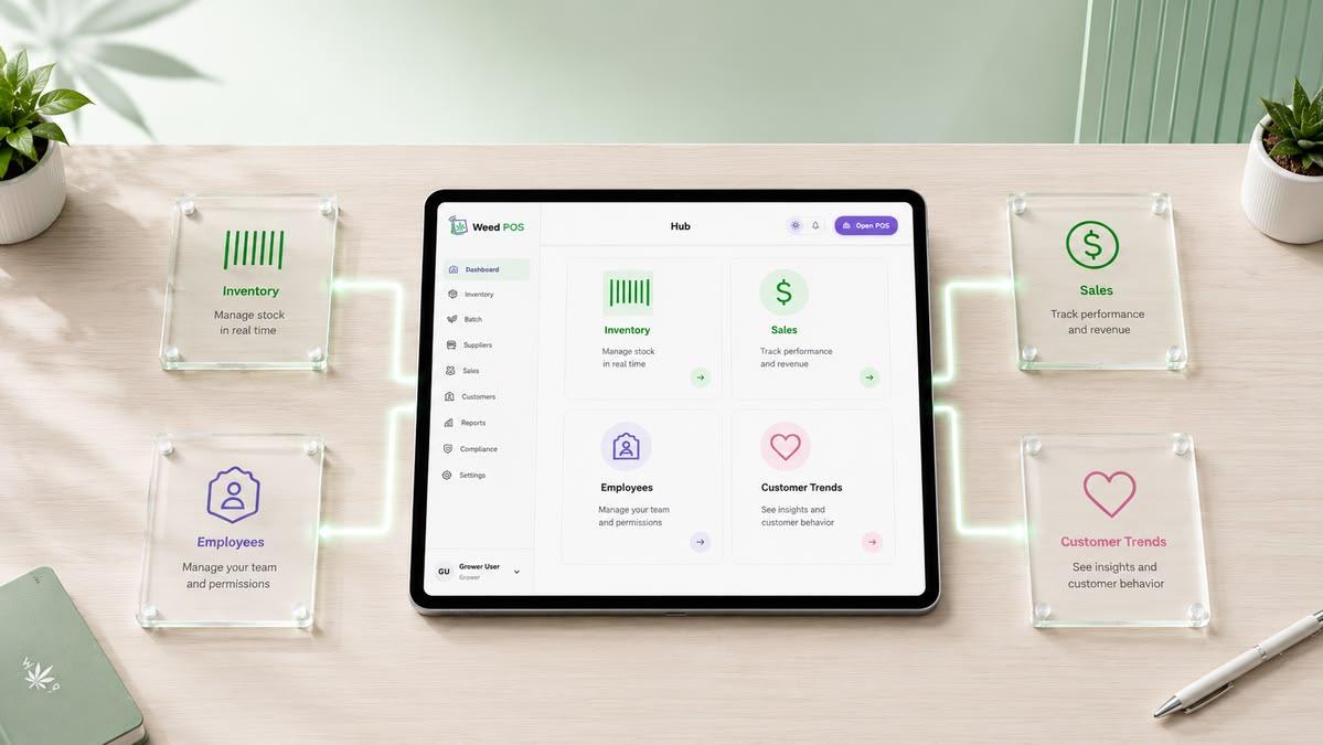 Oklahoma dispensary owner checking readiness for growth on cannabis POS dashboards