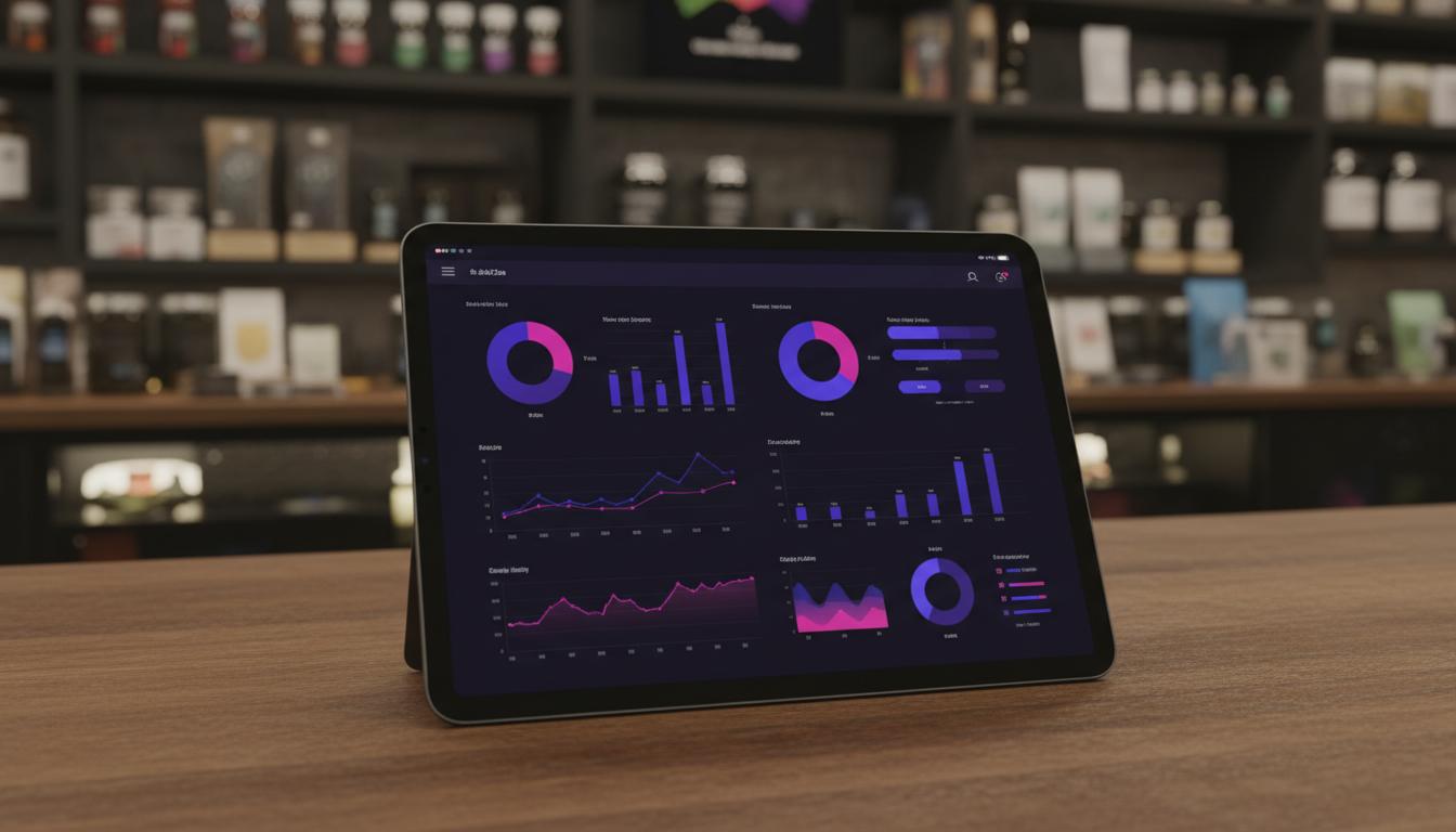 Analytics dashboard on tablet